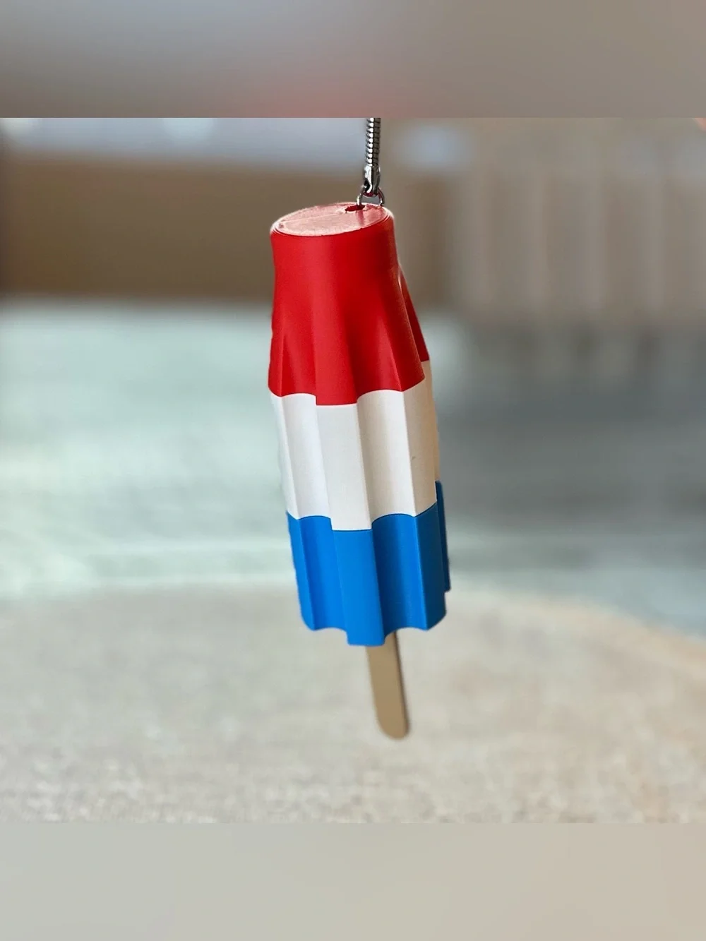 Patriotic Chapstick Lip Balm Holder Keychain / Bag Charm - Rocket Pop Popsicle